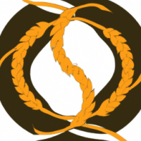 un logo fatto da due spighe di grano che si intrecciano formando un cerchio dell'infinito 